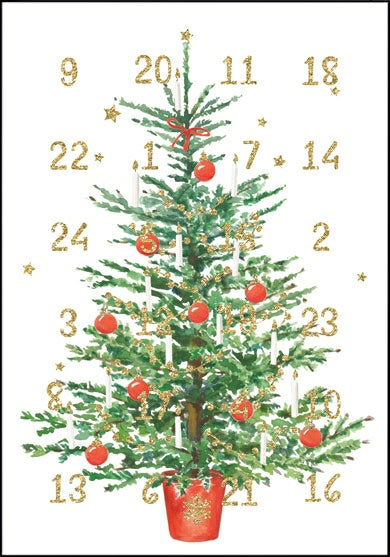 Kerstboom wit | Adventkalender kaart Edition Gollong