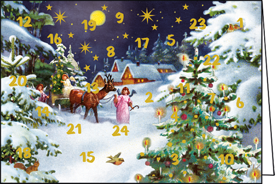 Engel in het bos | Adventskalender kaart Edition Gollong