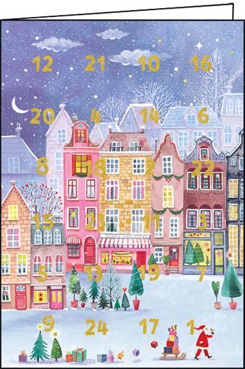 Kerstdorp | Adventskalender kaart Edition Gollong