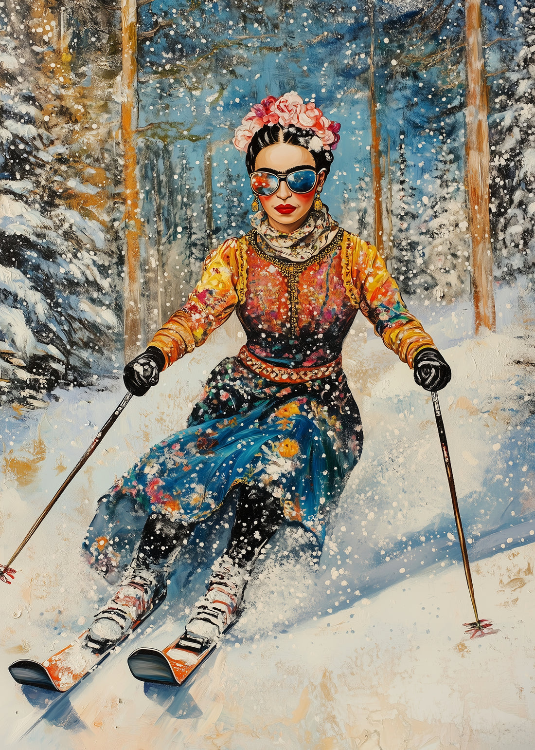 Frida Kahlo: Skiing | Kaart Fripperies