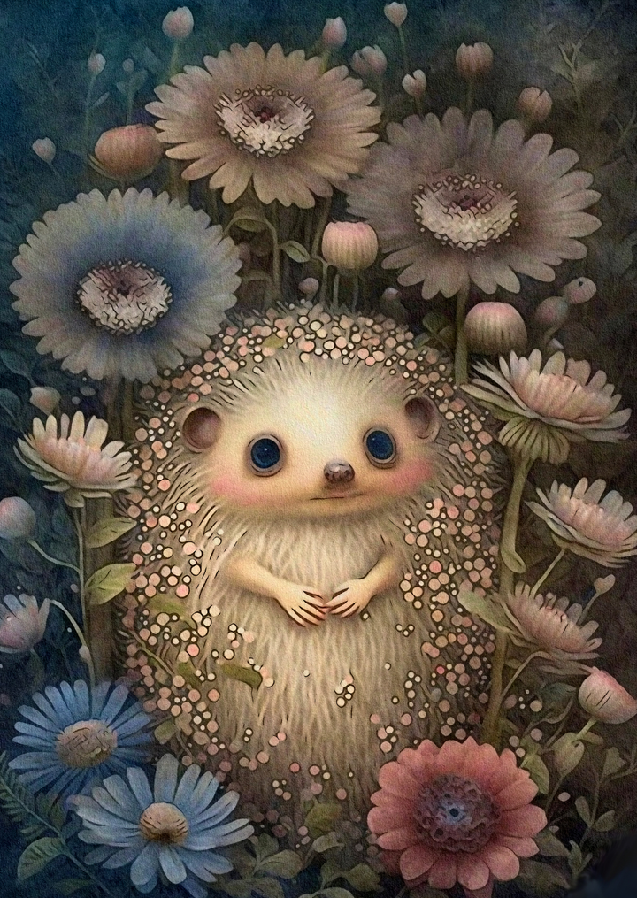 Igel in Blumen | Kartenfirlefanz