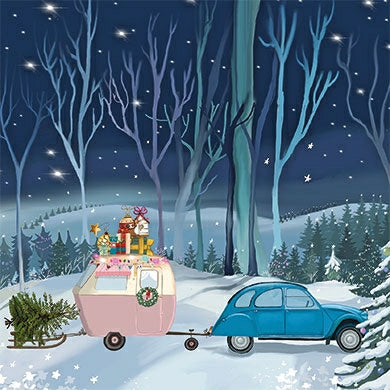 Caravan met kerst | Kaart Sabina Comizzi