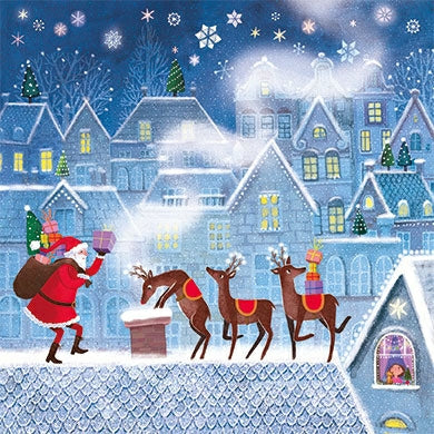 Kerstman met rendieren | Kaart Mila Marquis
