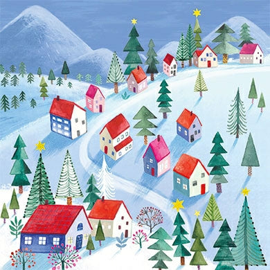 Huizen in sneeuw | Kaart Mila Marquis