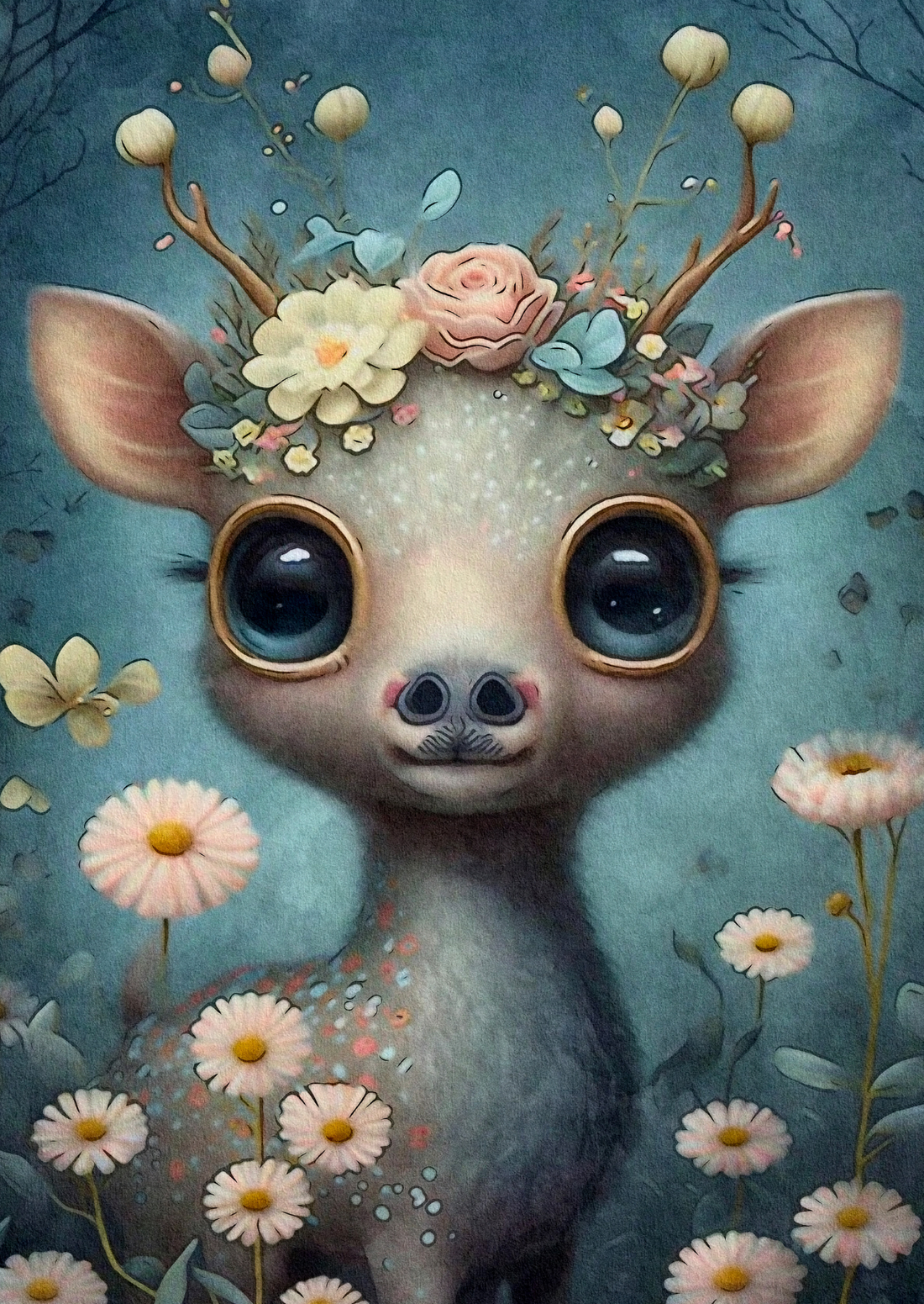 Bambi in Blumen | Kartenfirlefanz