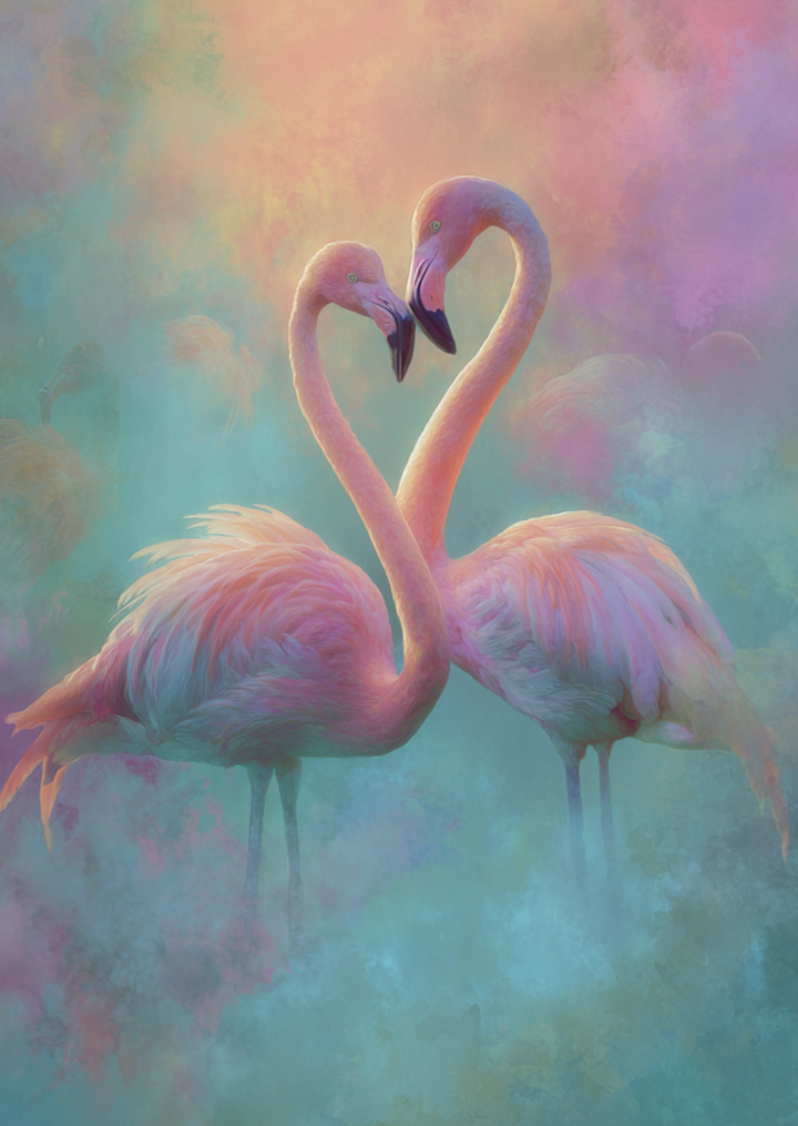 Valentijn 2026: Flamingo Love | Kaart Fripperies