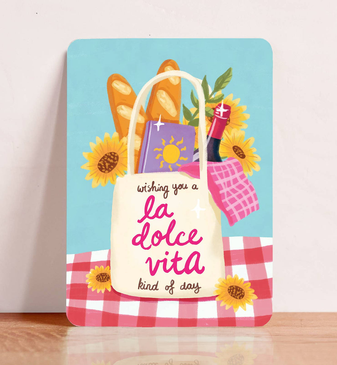 Kaart La Dolce Vita tas wijn boek zomer zomaar | Kaart Aniet Illustration