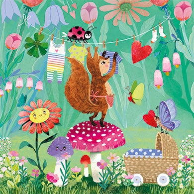 Eekhoorn met baby was | Kaart Mila Marquis