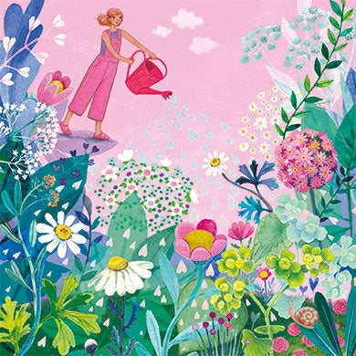 Bloemen water geven | Kaart Mila Marquis