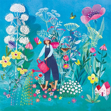 Vrouw in tuin | Kaart Mila Marquis
