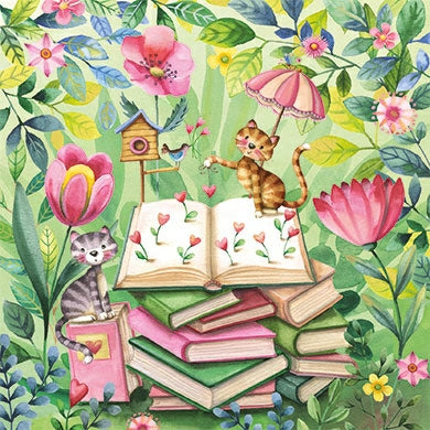 Katten en boeken | Kaart Nina Chen