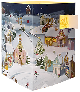 Kerstdorp | Theelichtjes adventskalender kaart Edition Gollong