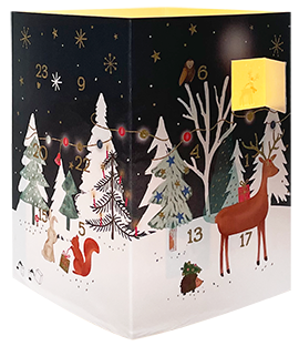 Dieren in het bos | Theelichtjes adventskalender kaart Edition Gollong