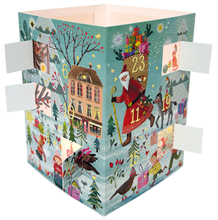 Winterwereld | Theelichtjes adventskalender kaart Edition Gollong