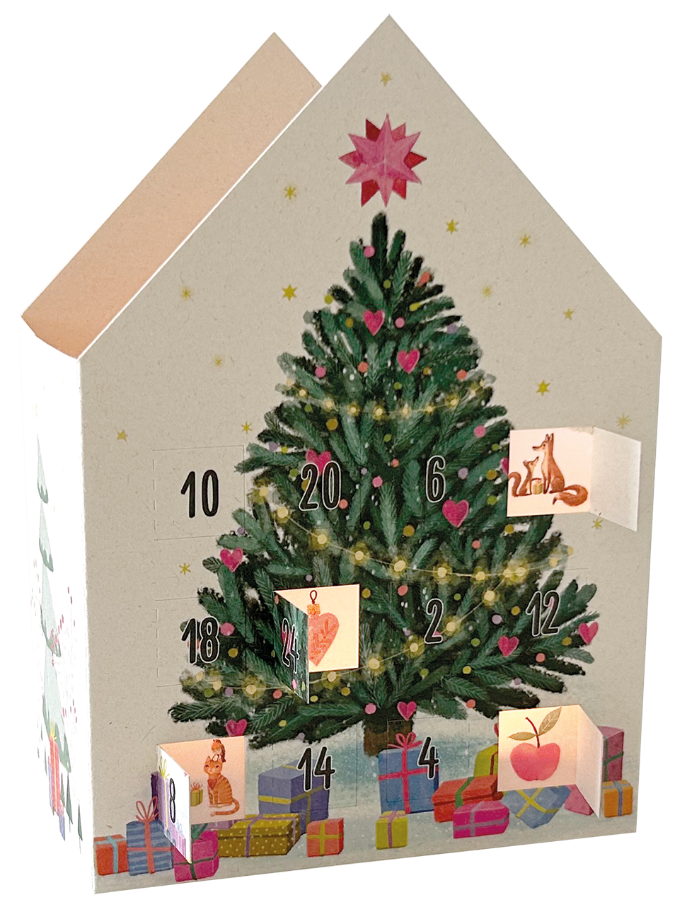 Weihnachtsdorf | Teelicht-Adventskalenderkarte Edition Gollong