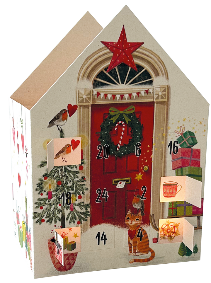 Voordeur | Theelichtjeshuis adventskalender kaart Edition Gollong