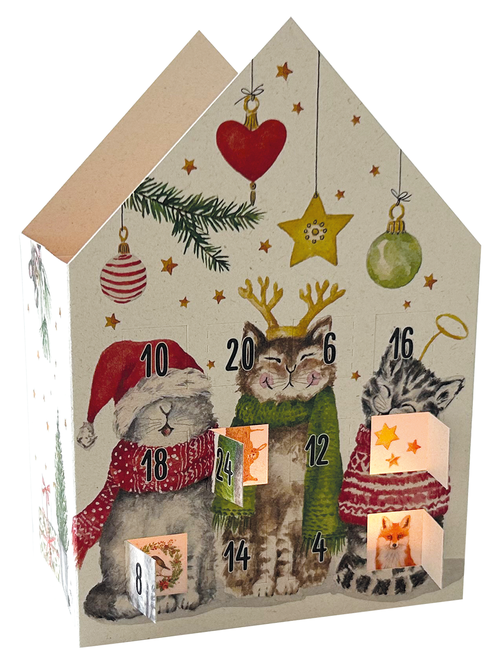 Weihnachtsdorf | Teelicht-Adventskalenderkarte Edition Gollong
