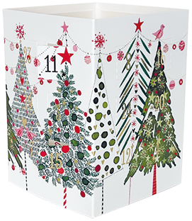 Kerstbomen | Theelichtjes adventskalender kaart Edition Gollong