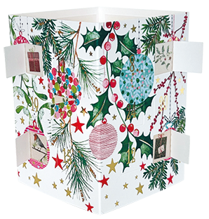 Kerstballen | Theelichtjes adventskalender kaart Edition Gollong