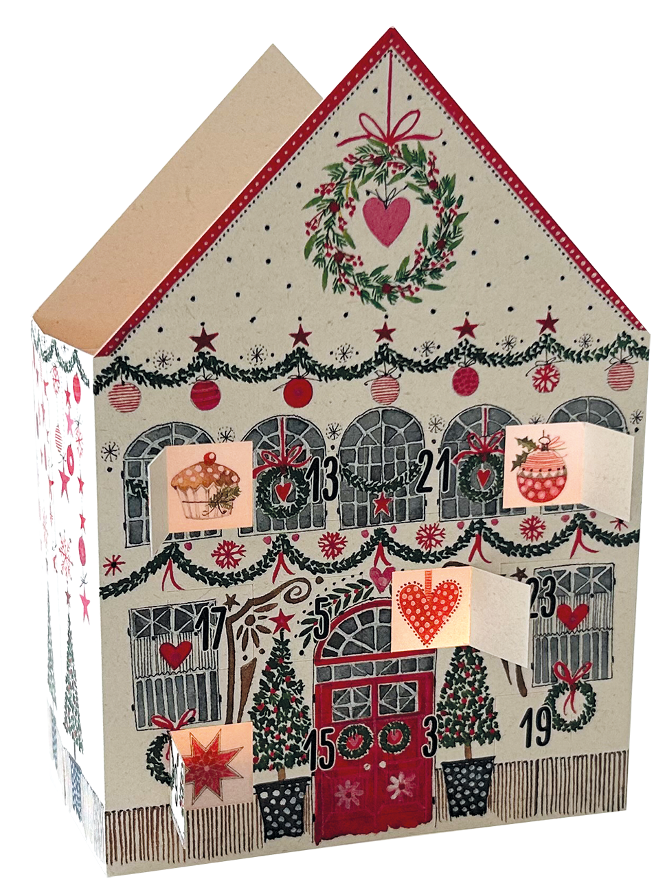 Huis | Theelichtjeshuis adventskalender kaart Edition Gollong
