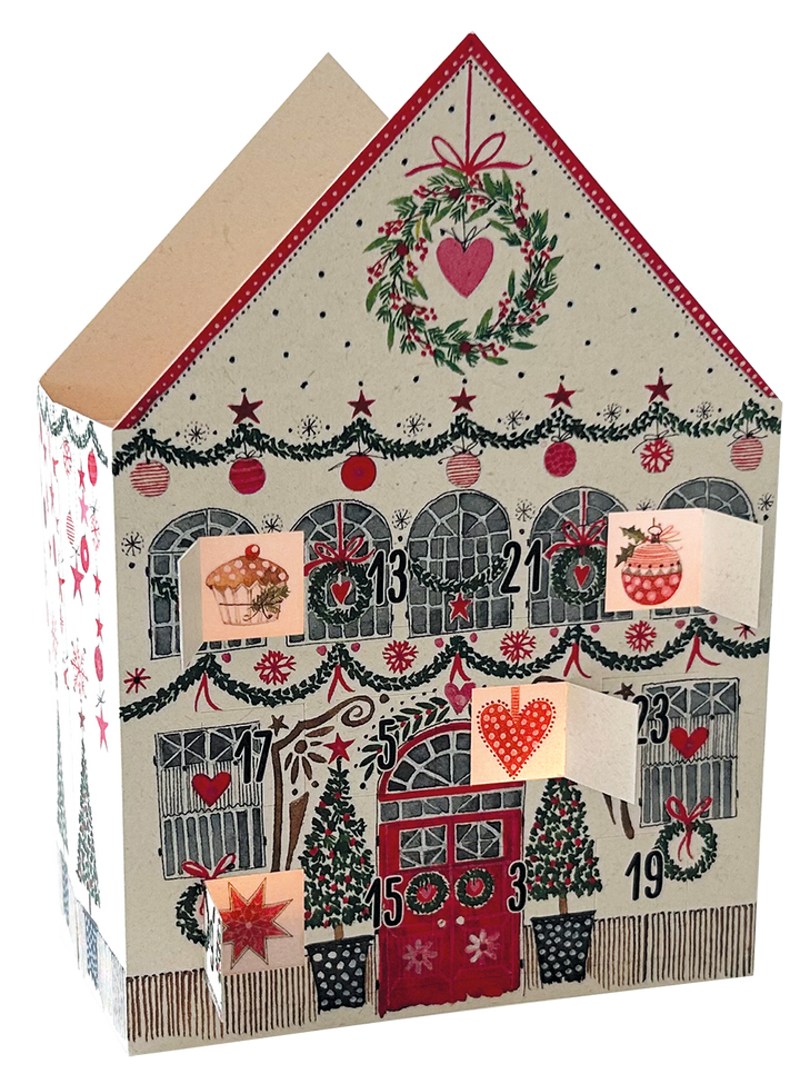 Huis | Theelichtjeshuis adventskalender kaart Edition Gollong