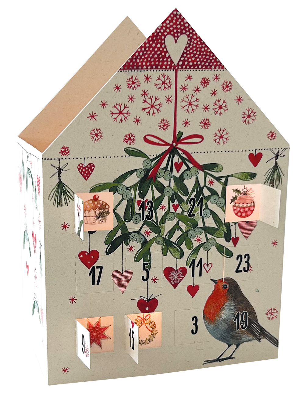 Mistletoe | Theelichtjeshuis adventskalender kaart Edition Gollong