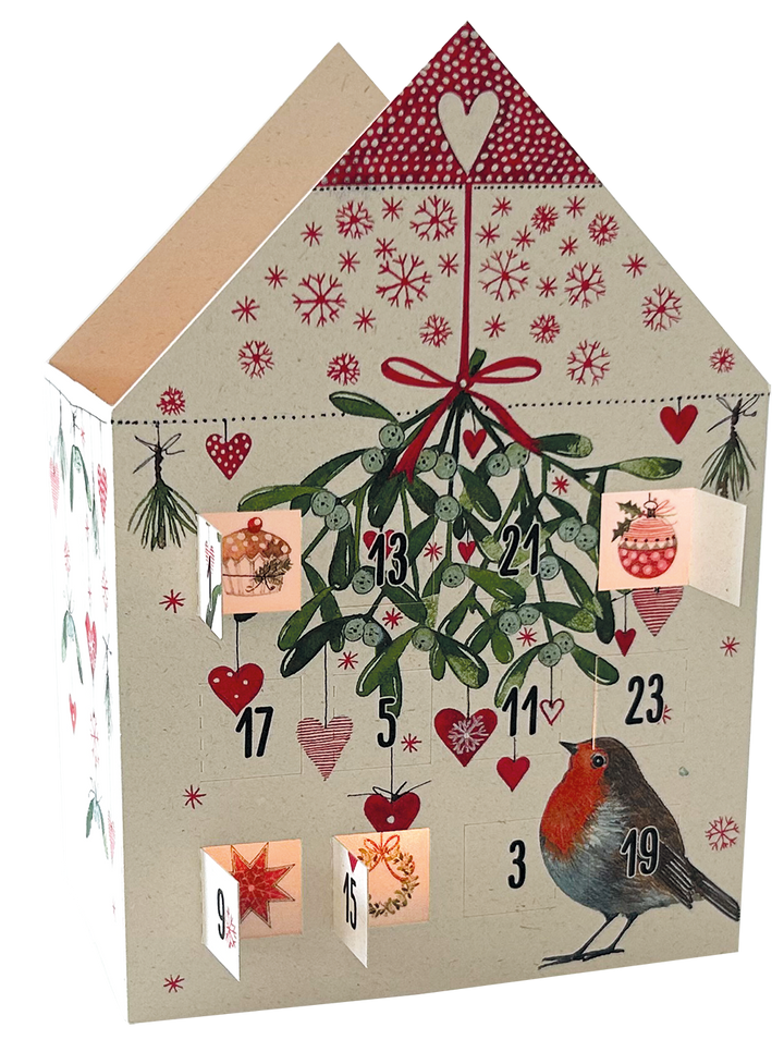 Mistletoe | Theelichtjeshuis adventskalender kaart Edition Gollong