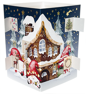 Kabouterhuisjes | Theelichtjes adventskalender kaart Edition Gollong