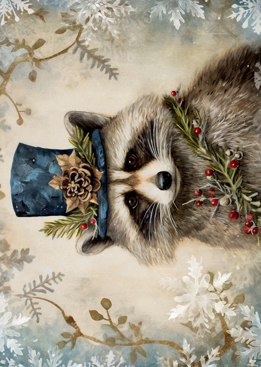 Christmas Animals: Wasbeer | Kaart Fripperies