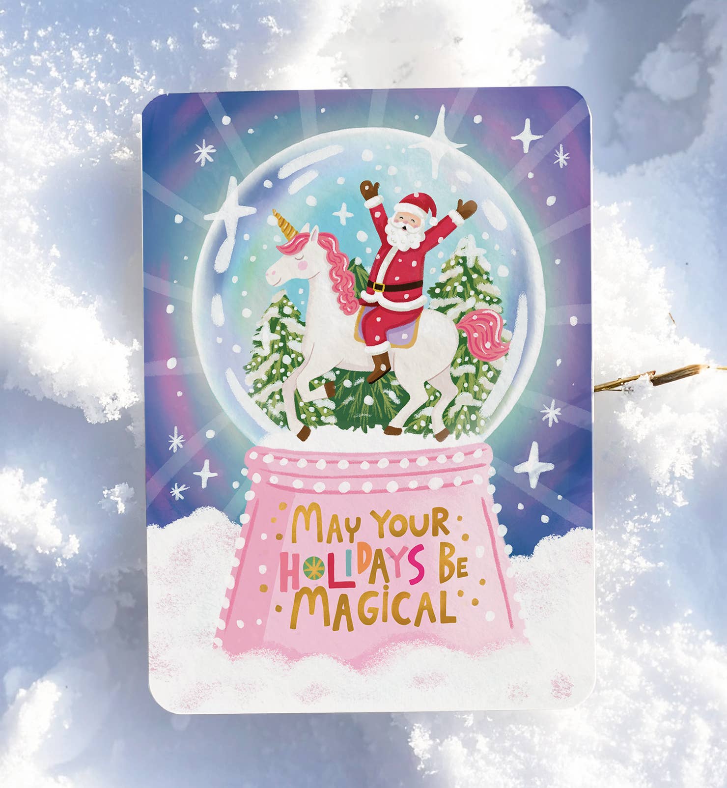 Kaart Kerstkaart magisch kerstman grappig | Kaart Aniet Illustration
