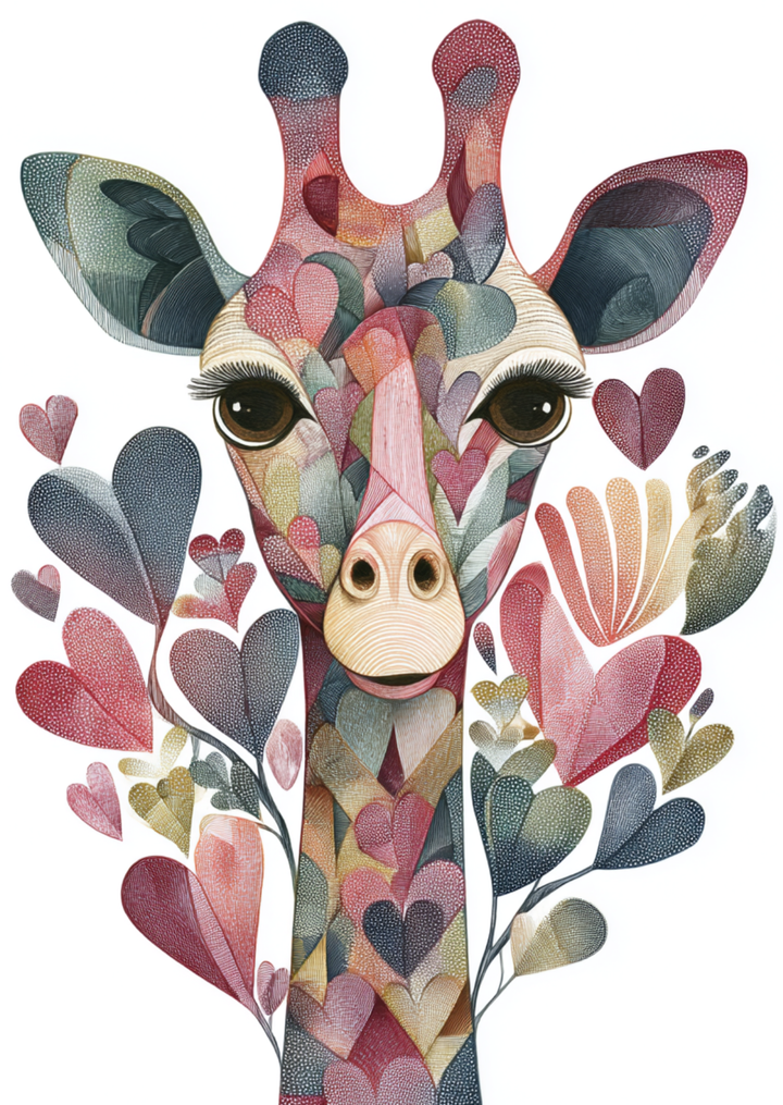 Valentijn 2026: Giraf Love | Kaart Fripperies