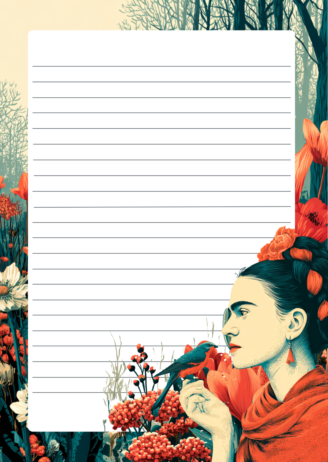 Frida Kahlo: Frozen Blooms | Briefpapier Fripperies
