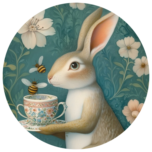 Animal Tea Time: Haas| Sluitstickers 10st.