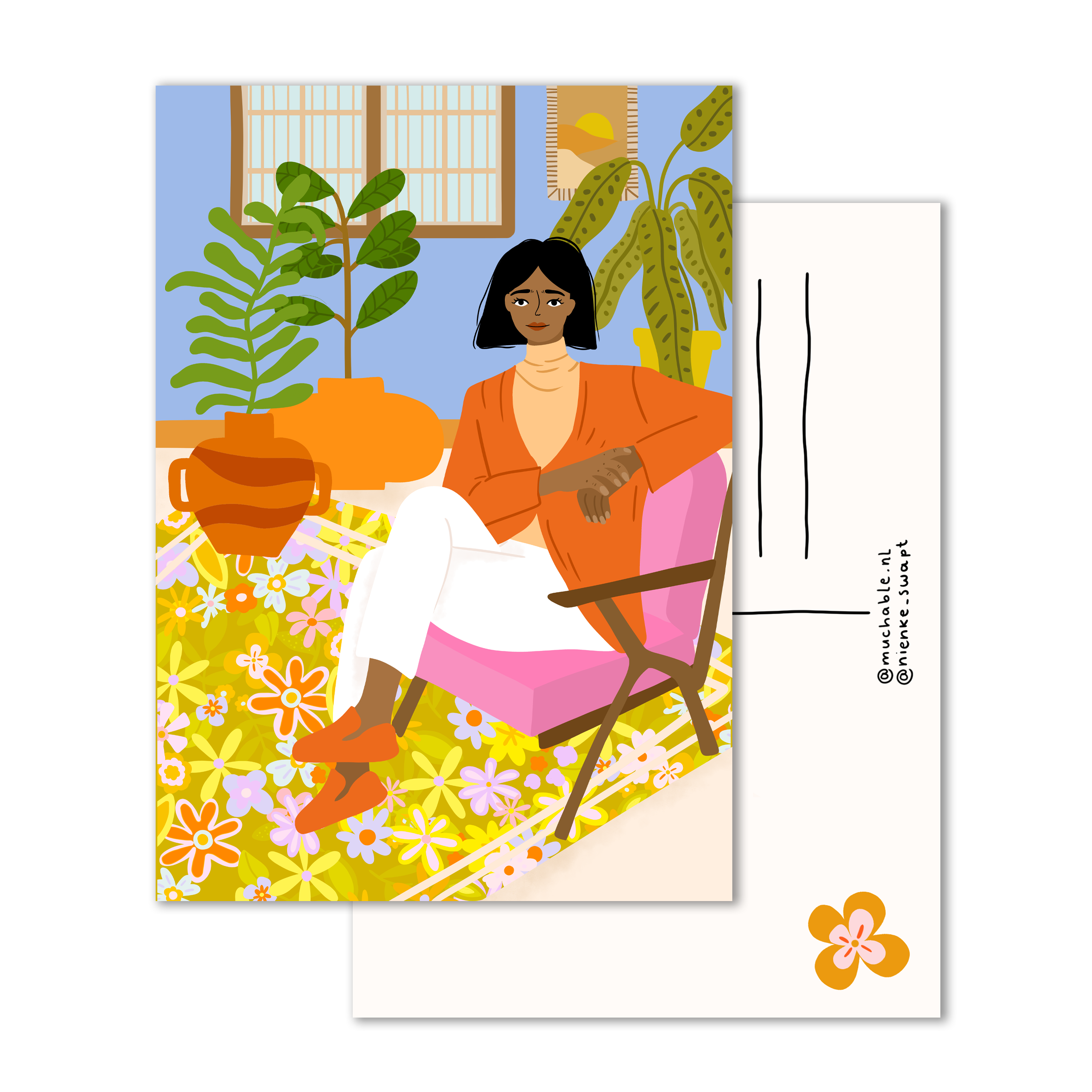 Card/Ansichtkaart 70's kamer  retro