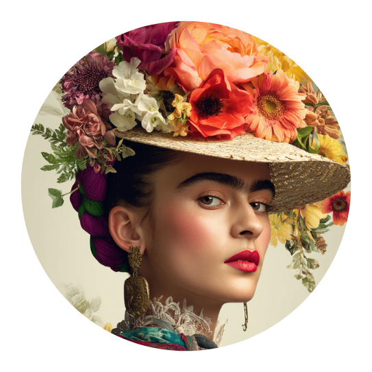 Frida Kahlo Spring Hat | Sluitstickers 10st.
