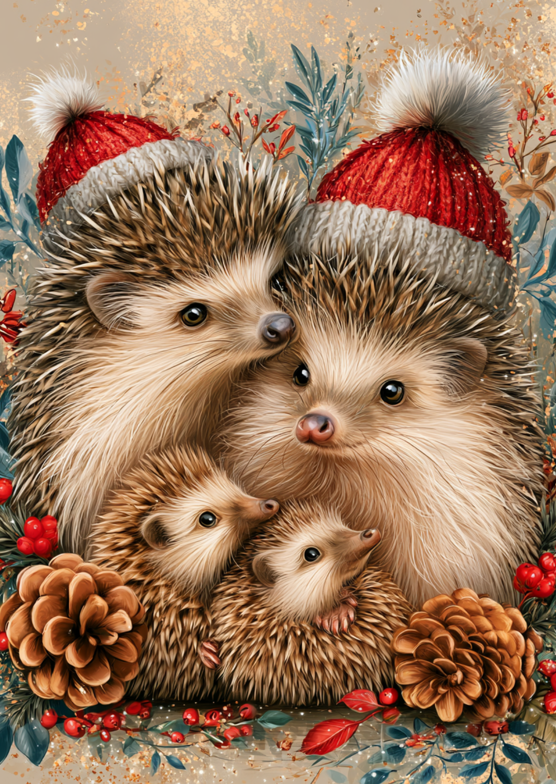 Christmas Cuddles: Egels | Kaart Fripperies