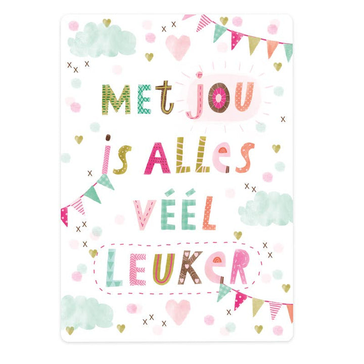 Kaart Met jou is alles véél leuker | Kaart The Lemonbird