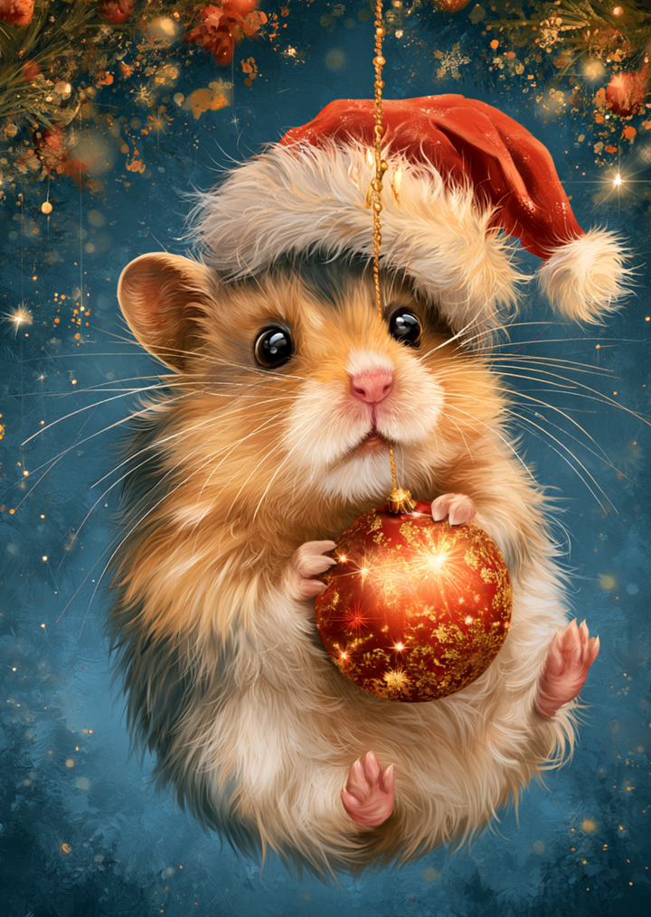 Christmas Cuddles: Hamster | Kaart Fripperies