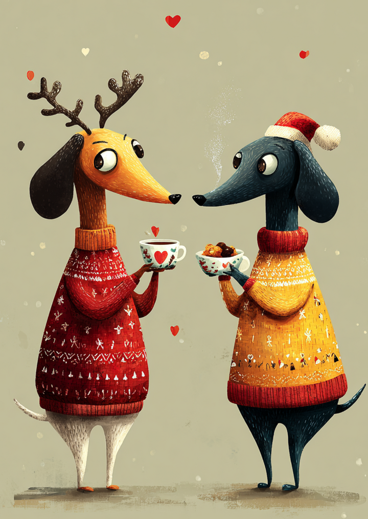 Celebrating Togetherness: Dogs Sharing Warmth | Kaart Fripperies
