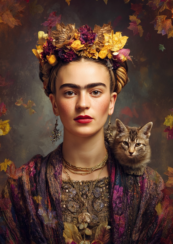 Frida Kahlo: Autumn cat | Kaart Fripperies