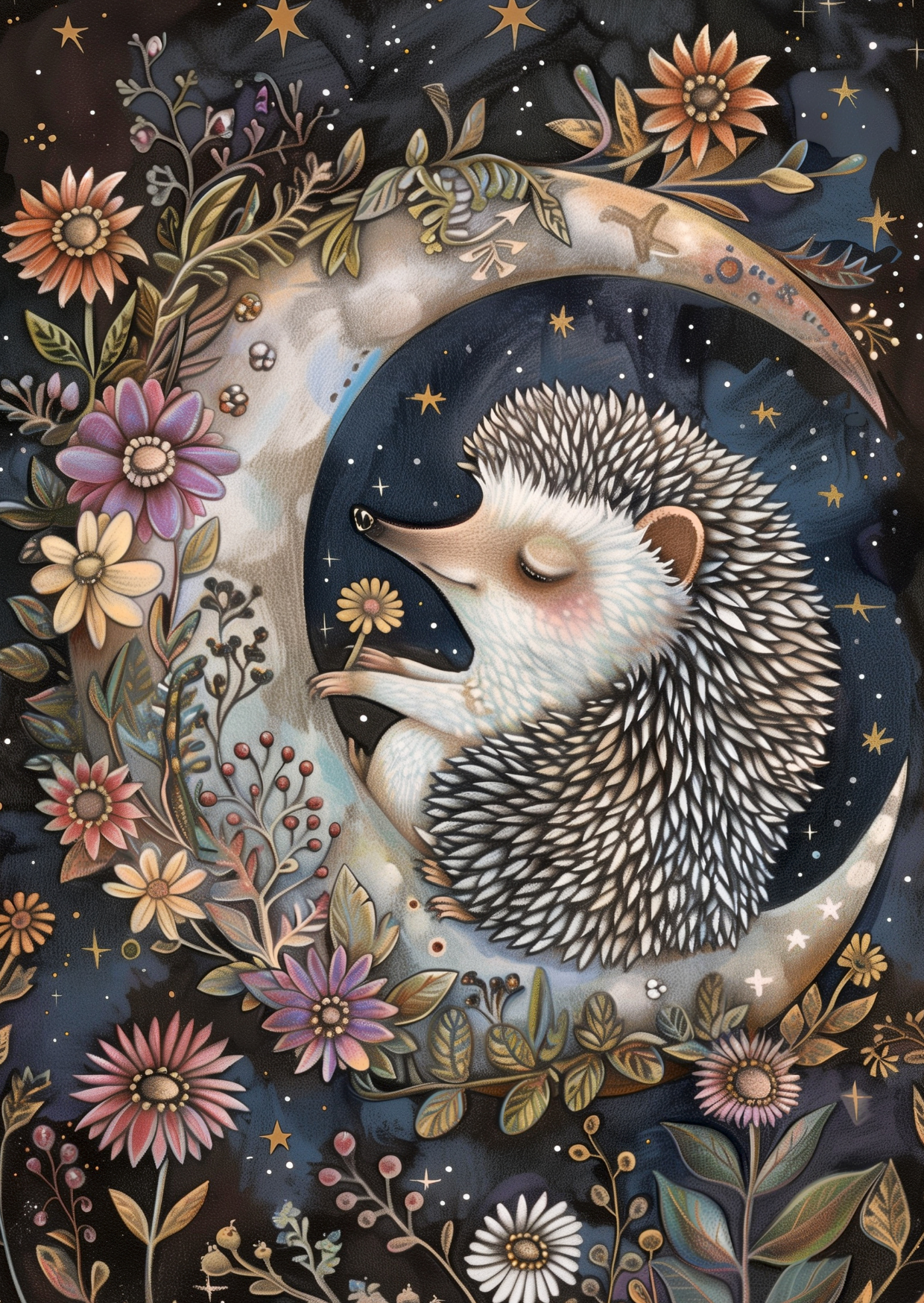 Moon Animals: Egel | Kaart Fripperies