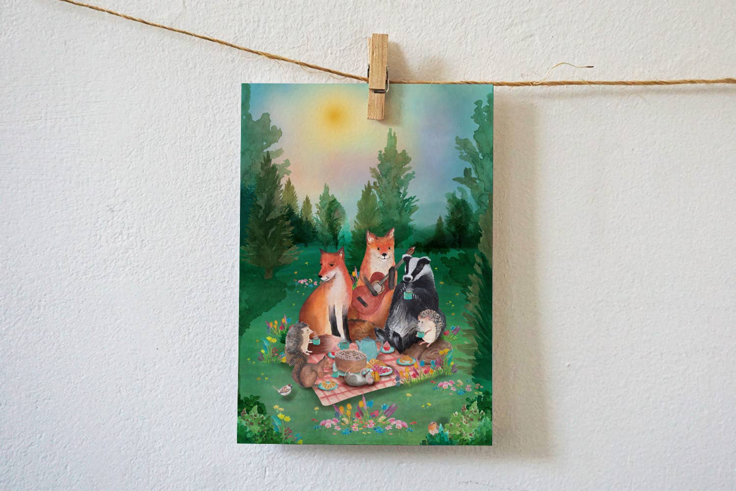 Kaart Picknick tussen bloemen | Kaart Lotte Drouen