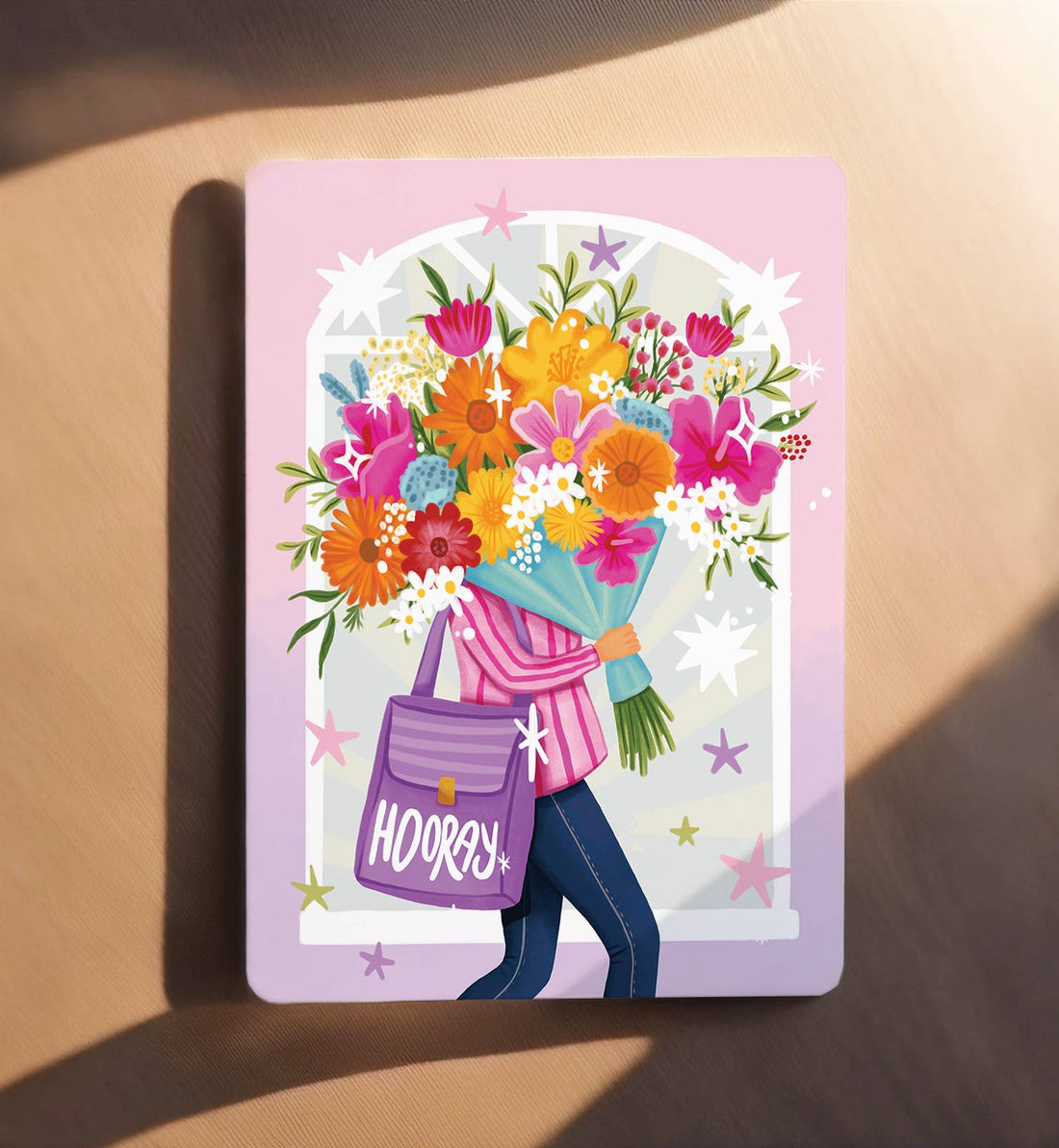 Kaart felicitatie vrouw boeket bloemen zomaar | Kaart Aniet Illustration