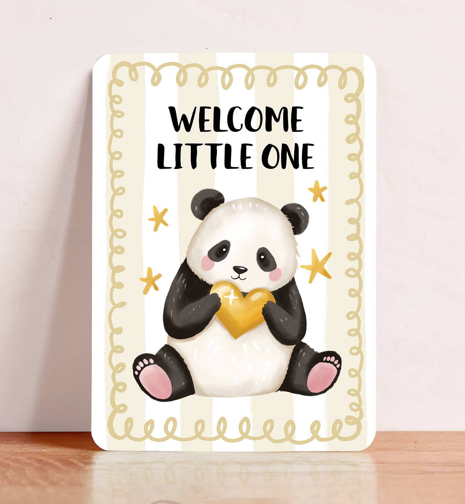 Kaart felicitatie geboorte panda beer met ster | Kaart Aniet Illustration