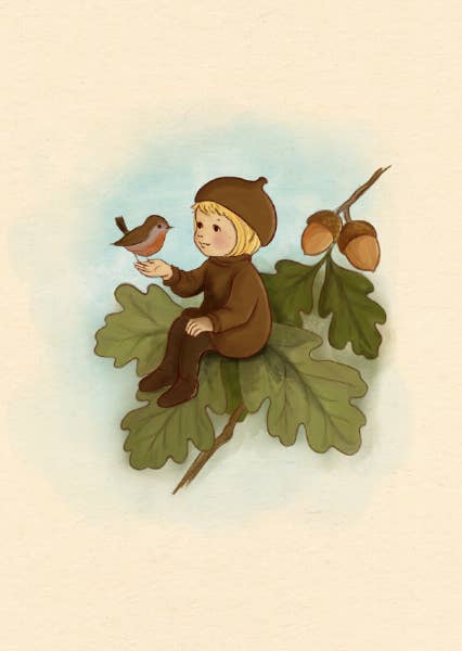 Ansichtkaart Acorns friend