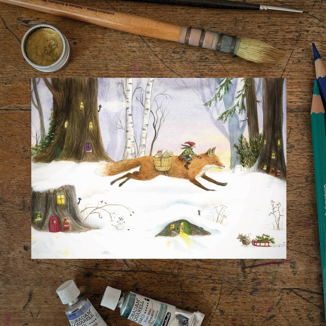 Kerstpost | Kaart Mhairi Hellbrandt Illustration