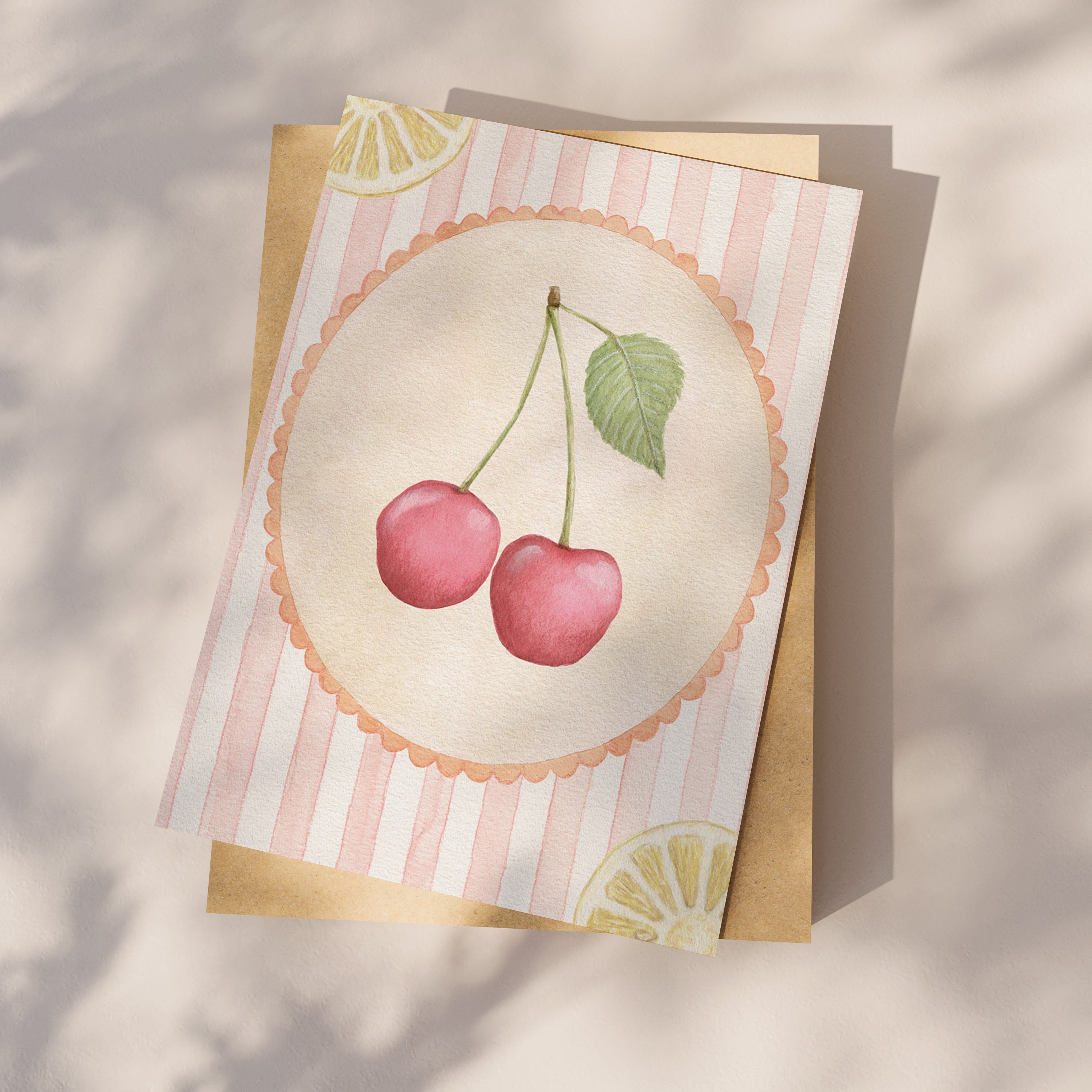 Ansichtkaart kersen met citroenen | Kaart Appeloogje