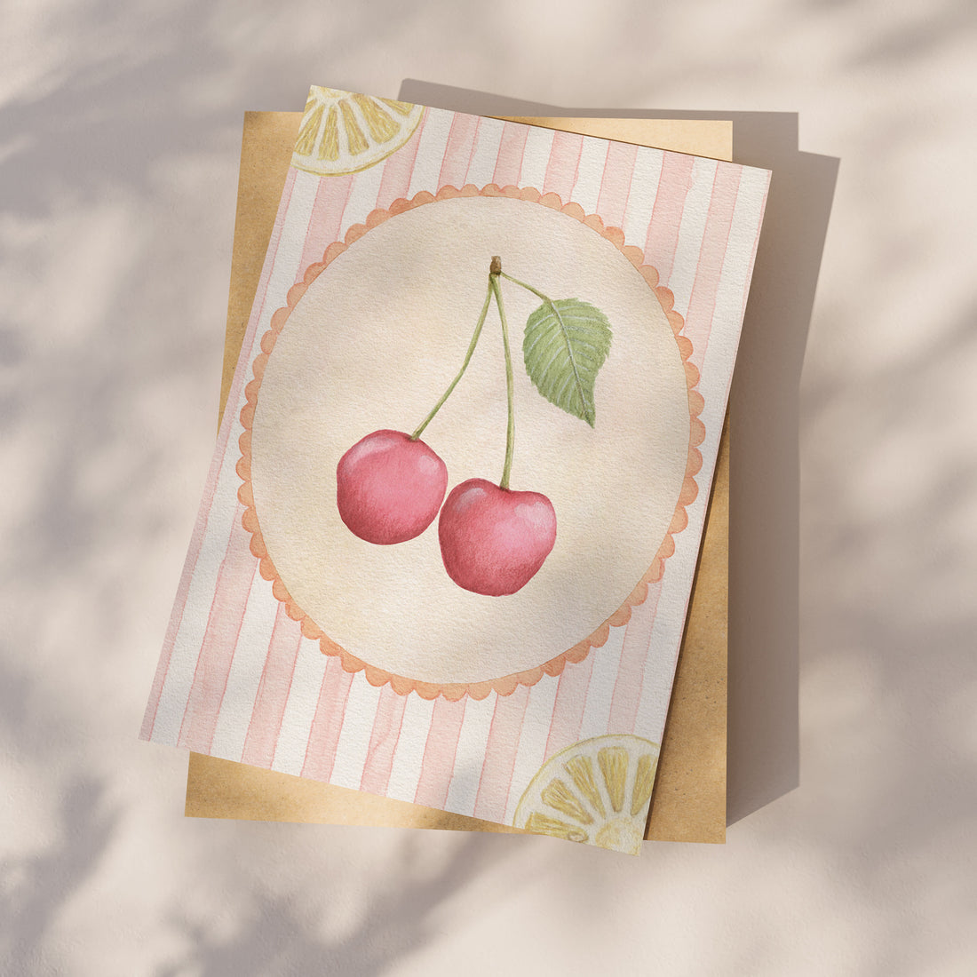 Ansichtkaart kersen met citroenen | Kaart Appeloogje