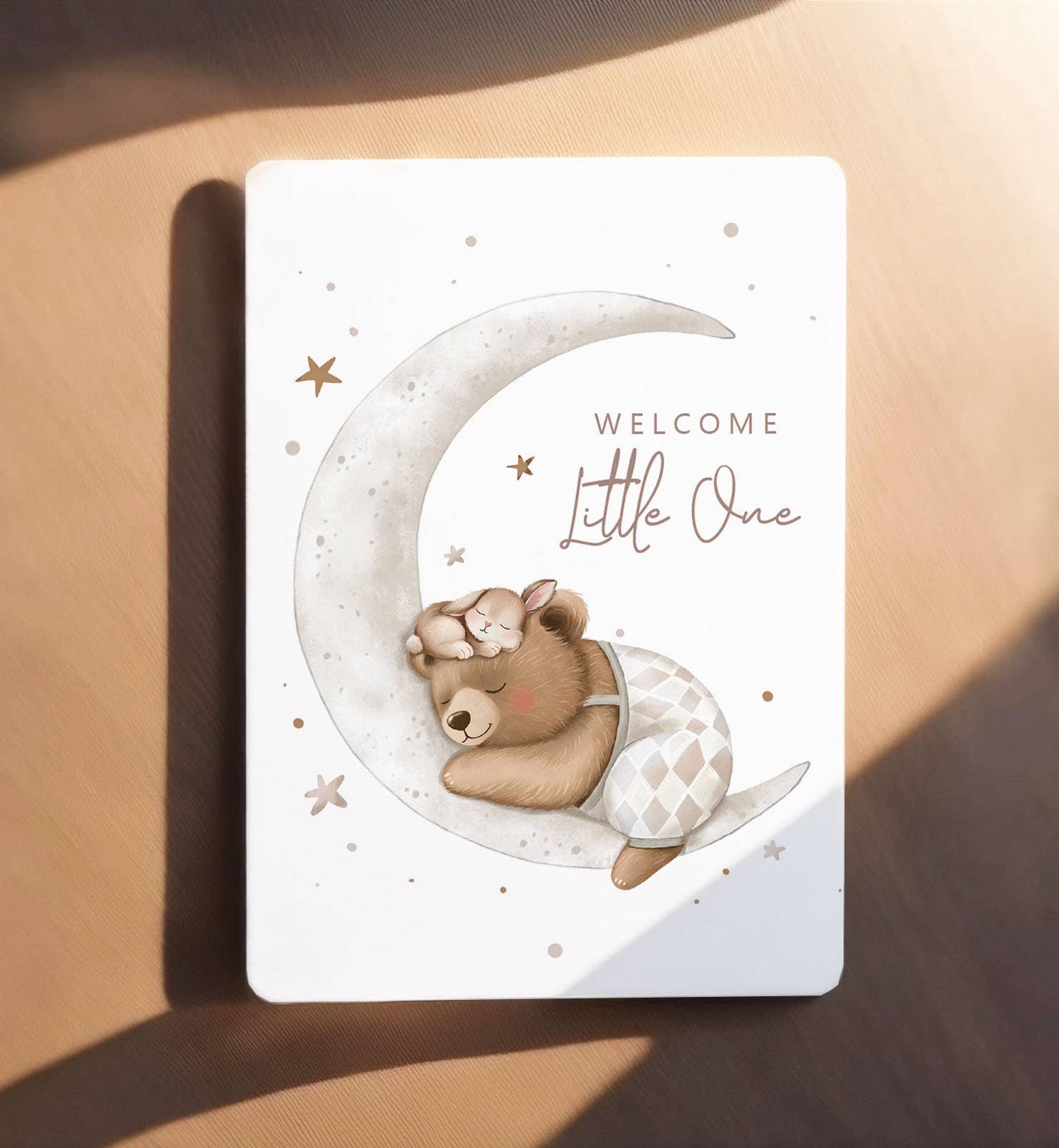 Kaart felicitatie geboorte beer konijn baby | Kaart Aniet Illustration