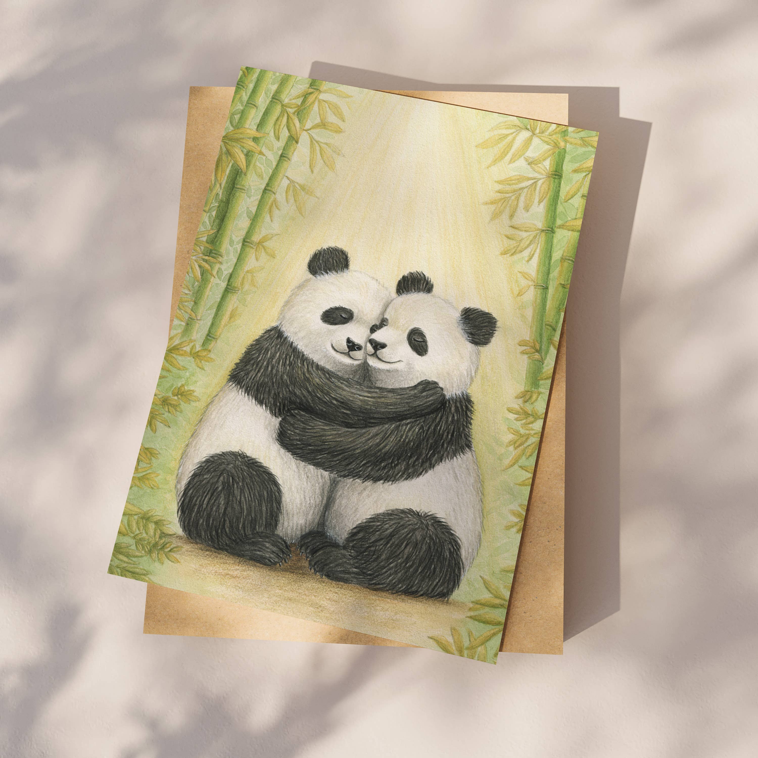 Ansichtkaart panda's | Kaart Appeloogje